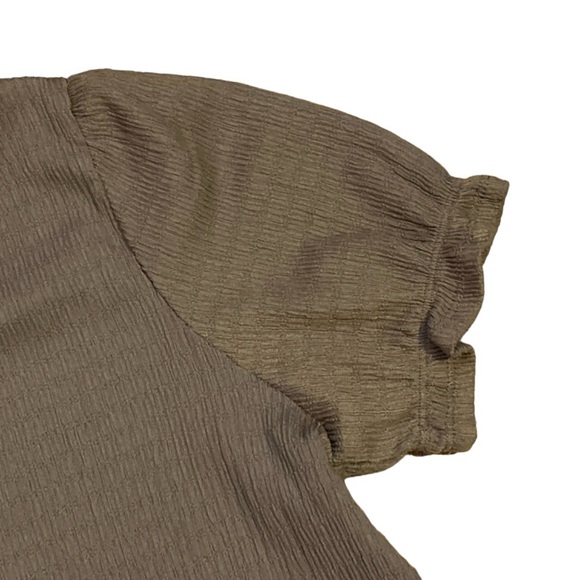 Faith and Joy Embroidered Collar Brown Shirt - Size L - Picture 3 of 6